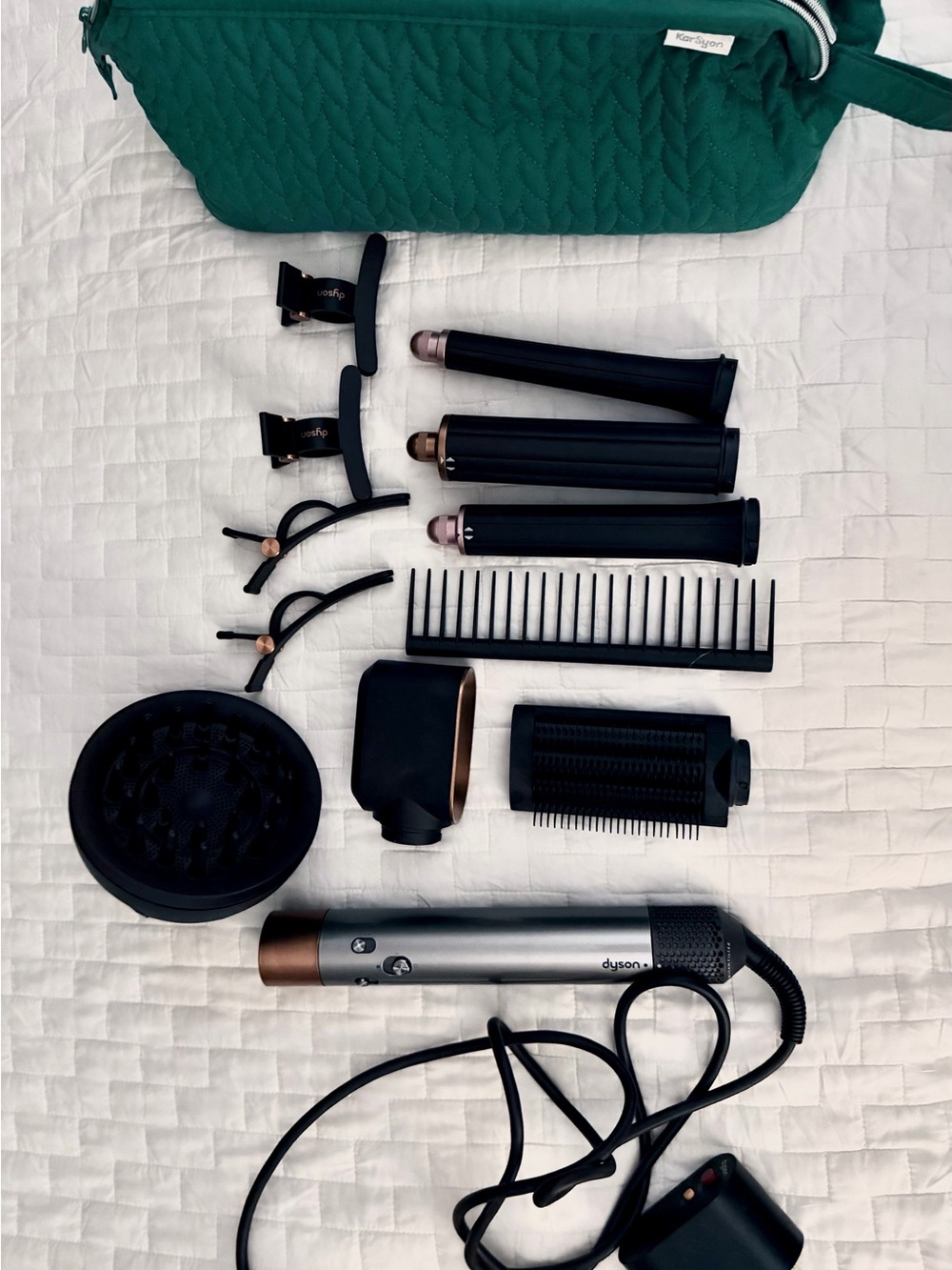 Dyson Styling Set in Silver and Black with Rose Gold Accents